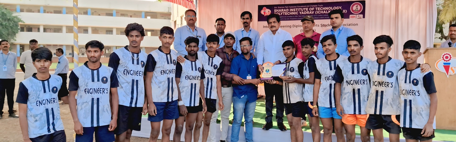 Felicitation of IEDSSA Zonal runner up kho-kho team of MWIT students at Sharad Institute, Yadrav, kolhapur